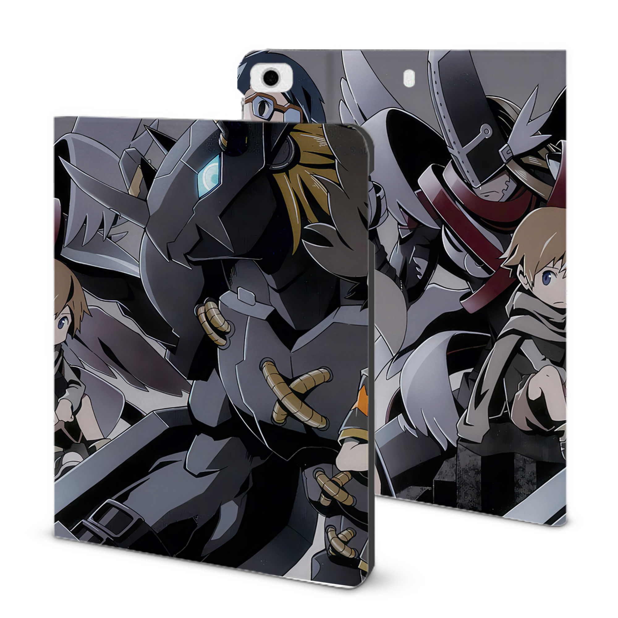 （画像用） Digimon デジタルモンスター/デジモン IPad ケース ブック型 PUレザー TPU 耐衝撃 軽量 薄型 ペン収納なし 全面保護 IPad 各モデル対応